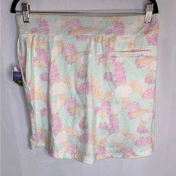 Pebble beach Blue Glass 16.5 " Skort With Bow Colorful Ocean print Golf Skirt M - Picture 4 of 9